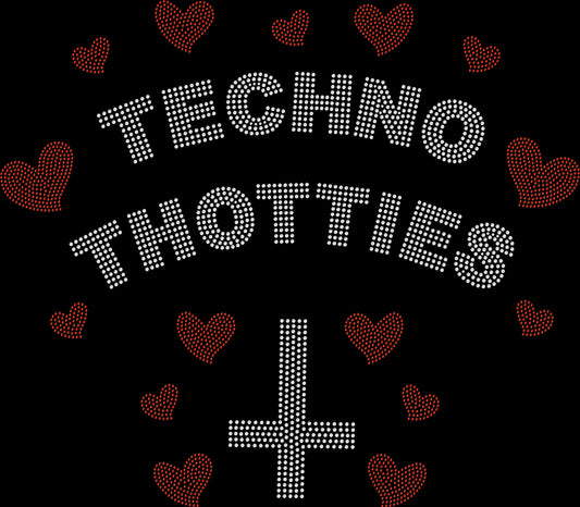 Oversize Shirt ( Techno Thotties w Red Hearts )